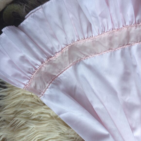 Vintage Bryan Pale Pink Lace 2T Pinafore Ruffle Short Sleeve Christening Dress - Picture 9 of 11